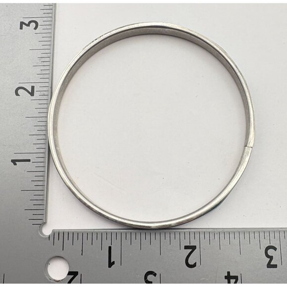 Vintage Blue Mother of Pearl Inlay Bangle Bracelet Silver Tone Beach Boho - Picture 3 of 6